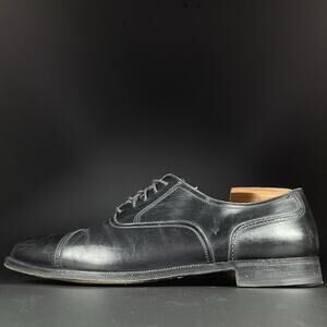 Cole Haan Men’s Size 10.5 D Black Leather Lace-up Cap-Toe Oxford Dress Shoes GUC
